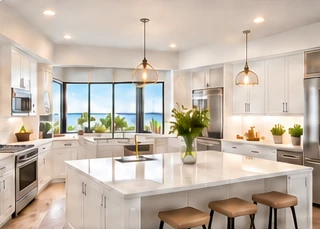 Open-plan kitchen and living area